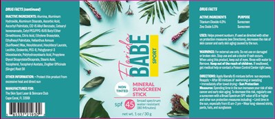 Package Label (Skin Spot Florida Babe Sport Mineral Sunscreen Stick Non Tinted 219)